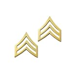 Law Enforcement/Police Sergeant Gold Rank Pin Tall 15/16' Pair