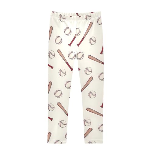 Baseball Bat Girls Leggings Athletic Pants Tights Stretch Bottom