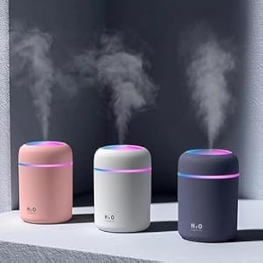 Mini Portable Cool Mist Humidifier with LED Light | USB-Powered Air Diffuser for Home, Office & Travel | Quiet Operation,Multicolour |