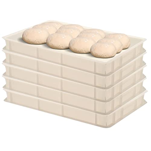 (23.6 Inch X 15.74 Inch X 2.75 Inch), Dough Proofing Box,(5 Pack), White, Commercial Stackable Pizza Proofing Dough Box #TOP25