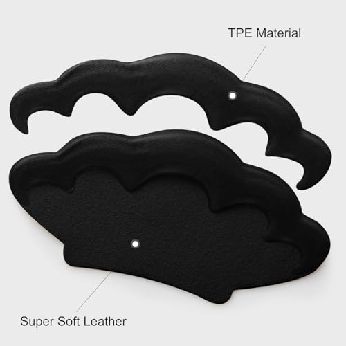 Image of Adhesive Back of Heel Cushion Pads, Heel Grips Inserts for Too Big Loose Shoes, Heel Guards Liners for Women Men, 4pcs-Black+4pcs-Black