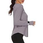 Loovoo Women's Long Sleeve Running Shirts Workout Tops UPF 50+ Sun Shirt Quick Dry Athletic T-Shirts with Watching Window