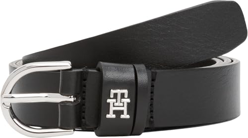 Tommy Hilfiger Damen Gürtel Essential Effortless 2,5 cm Ledergürtel, Schwarz (Black), 90 cm