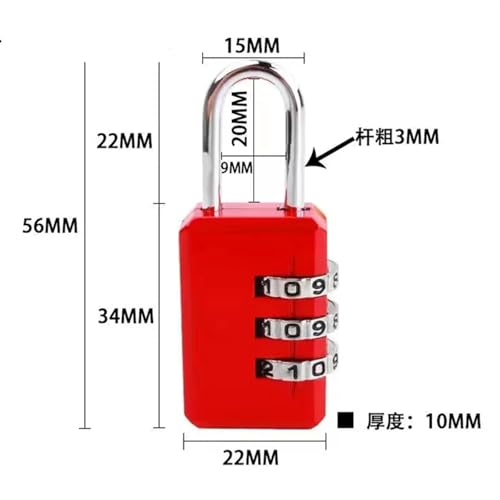 Casier de protection compact rouge à code pour tiroir - 3