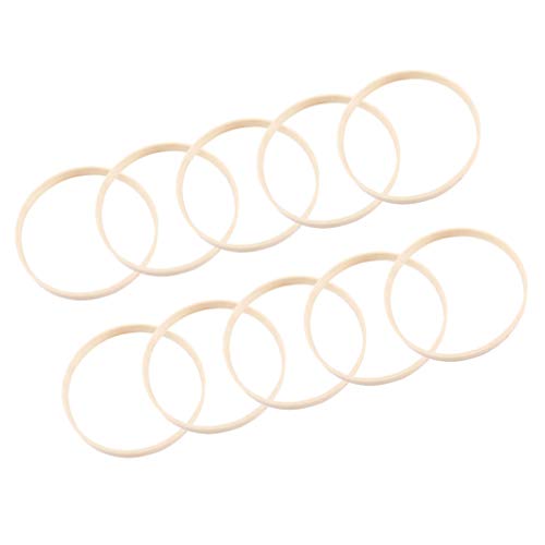 Anéis de madeira STOBOK 12 peças, 10 cm, argolas de macramê, anéis de bambu apanhador de sonho, argo