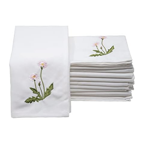 Alevel 12 Pack Embroidered Cotton Napkins Cover