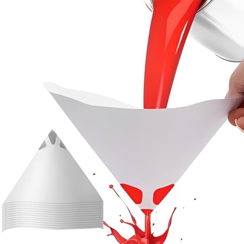 BLPRKOT 35 Piezas Colador De Pintura, Nailon Desechable Coladores De Papel De Pintura Embudo De Pintura Con Punta De Filtro, Filtro De Pintura Para Aparatos De Pintura Por Pulverización