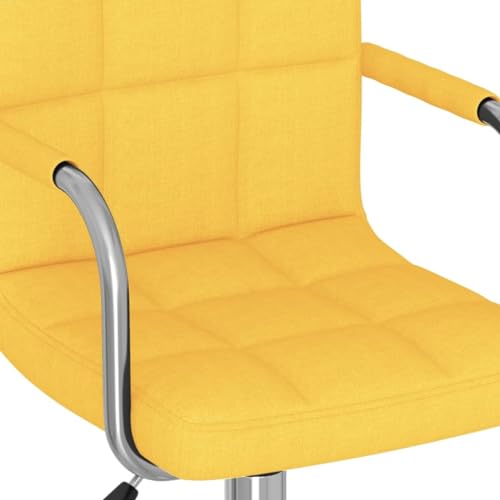 Chaise pivotante de bureau jaune moutarde avec coussin réglable - 8