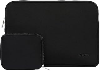 MOSISO Laptop Sleeve Compatible with MacBook Air 15 inch M2 A2941 2023 / Pro 15 Touch Bar,15 inch Surface Laptop 5/4/3, Dell XPS 15 Plus, HP Stream 14,Neoprene Bag Cover with Small Case, Baby Pink