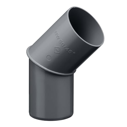 INEFA Coude Descente 45° PVC 50mm Anthracite Raccord Tuyau Pluvial Montage Facile