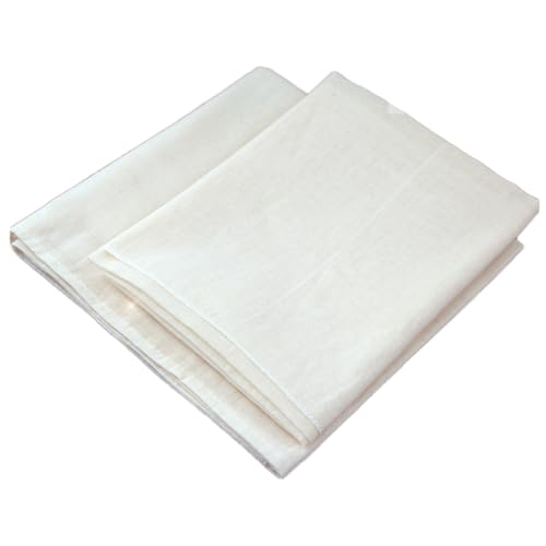 HIAKDOFT 2 piezas Paño de Algodón Puro Reutilizable para Filtrar Queso y Jugos Tela Fina sin Blanquear Resistente Altas Temperaturas para Cocina y Elaboración Artesanal