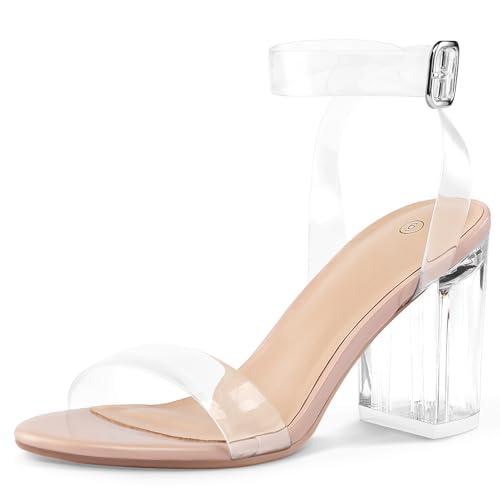 COASIS Women's Chunky Block Heels Open Toe Ankle Strap 3.5 Inch Heeled Sandals