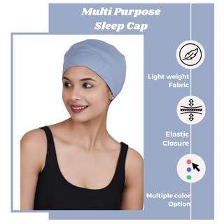 Image of The Headscarves Women Silky Soft Bamboo Viscose Sleep Cap for Hair Loss Chemo Headwear Skull Cap Free Size (Multicolor) (HS3 Multicolor)