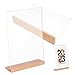 PRETYZOOM 2pcs Tabletop Sign Holder menu shelf display stand wedding brochure display shelf desktop the sign sign stand Table Price Signs business card holder ID folder wooden