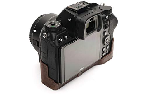 Handmade Genuine Real Leather Half Camera Case Bag Cover For Nikon Z6 Nikon Z7 Coffee Color #TOP2