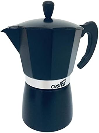 Cafeteira Italiana Moka de Alumínio Preta 300ml 6 Xícaras