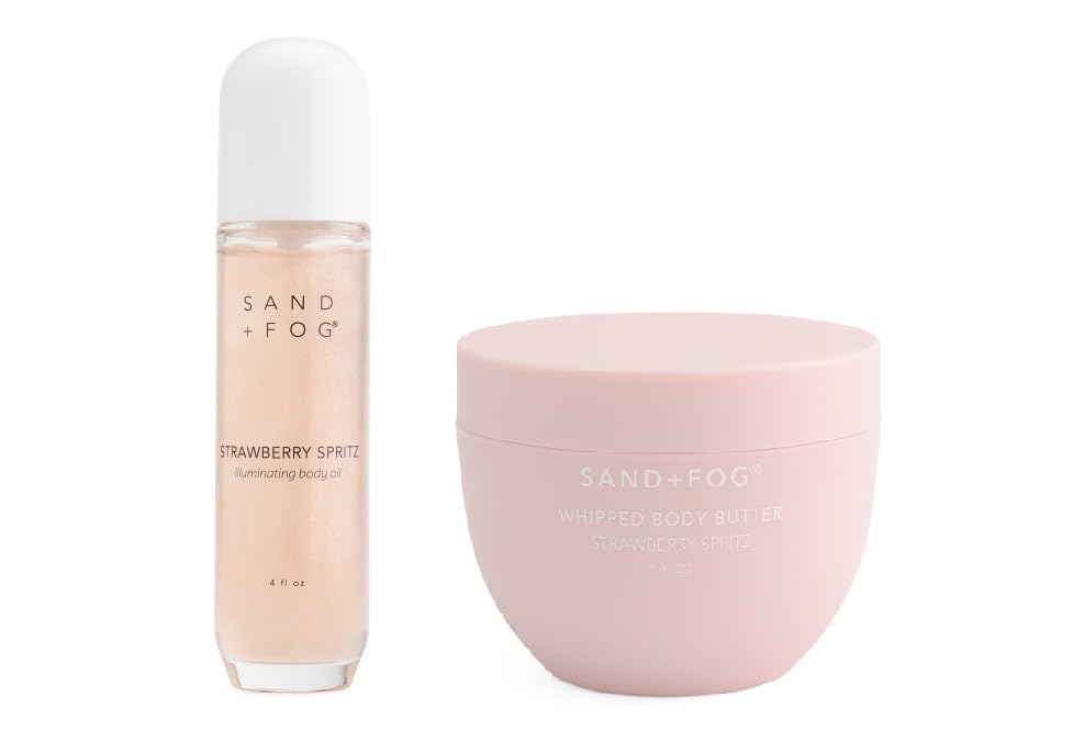 SAND AND FOG Strawberry Spritz Illuminating Body Oil and Whipped Body Butter Set
