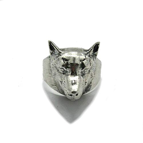 Bague en argent massif 925 Loup anneau ajustable pour homme et femme
