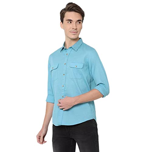 Image of Pepe Jeans Men's Cotton Craig Solid Dobby Regular Fit Shirt