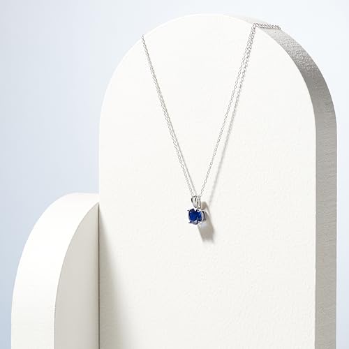 Amazon Essentials Sterling Silver Round Cut Birthstone Pendant Necklace 18" (previously Amazon Collection)3