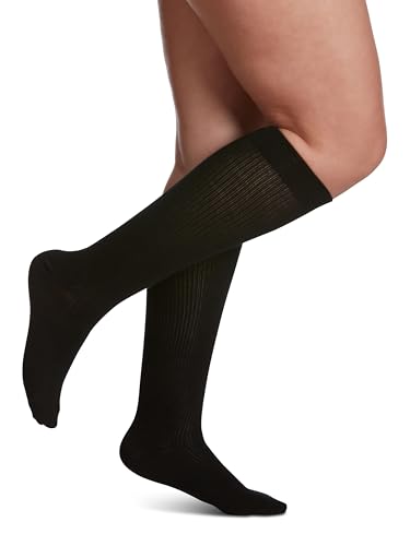 SIGVARIS Women's Casual Cotton 146 - Calf High Medical Compression Socks - 15-20mmHg