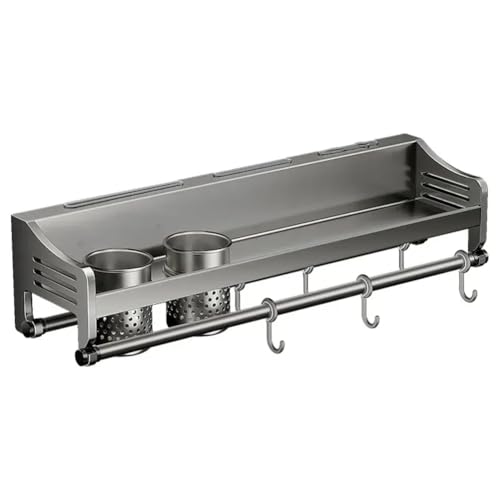 Sxmrmnx Organizador de cocina montado en la pared, estante para especias, condimentos y utensilios de almacenamiento con capacidad para palillos, cuchillos, cucharas