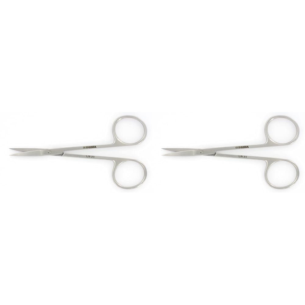 Gima - Iris Delicat Schere, Gerade Ende, Länge 11 cm, aus Edelstahl (Packung mit 2)
