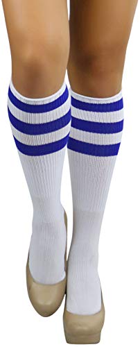 Image of ToBeInStyle Women's Premium Below Knee Athletic Socks w /Contrasting Wide Stripes