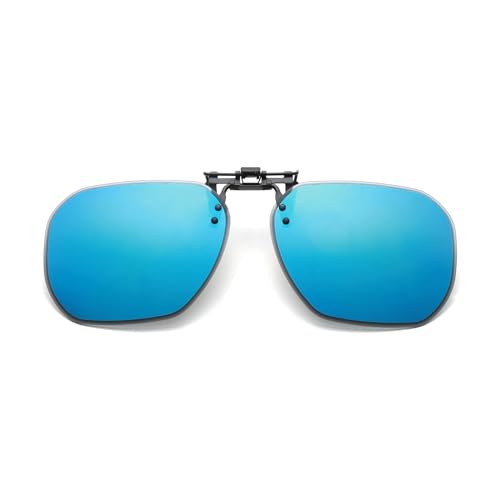 Long Keeper Clip On Sunglasses - Women Men Polarized Sunglasses over Prescription Glasses Square Rimless Flip Up Sunglasses