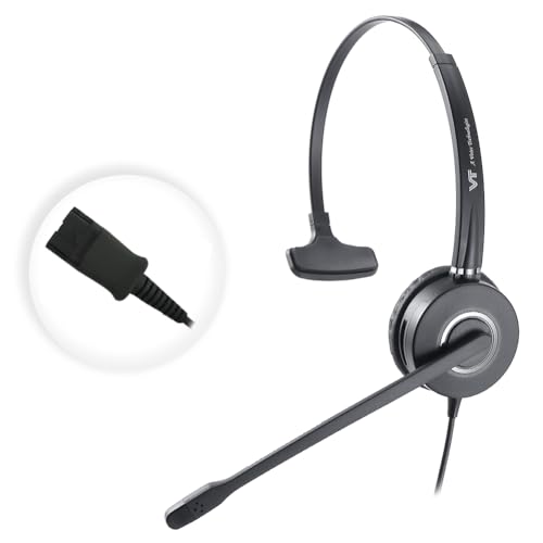 Mono Plantronic-QD Headset with Microphone - for Cables with Quick Disconnect Connector for Call Center Office (VT6932QD)