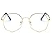 Unisex Glasses Frame Fashion Gold Polygon Full Frame Decoration Prescription Glasses
