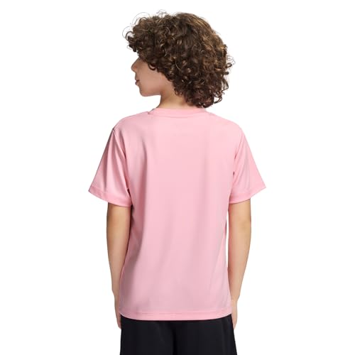Image of Messi Boys' Lifestyle Short Sleeve Top, Loose-Fit Shirt with Logo, Comfortable, All-Day Wear