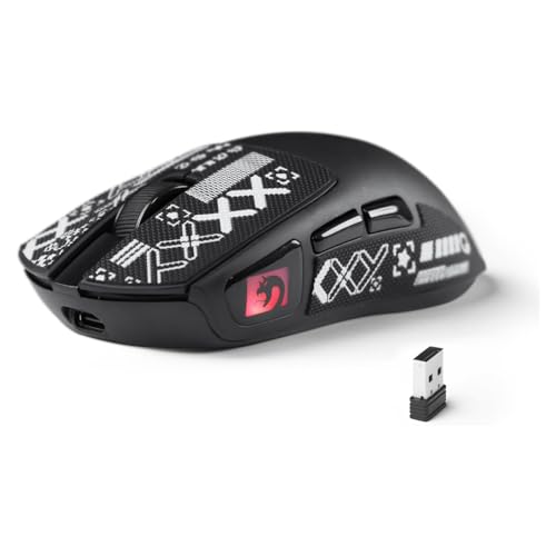 Image of ATTACK SHARK x MAMBASNAKE M4 Wireless Gaming Mouse, 24000 Adjustable DPI PAW3311 Optical Sensor, Programmed Buttons, 52g Lightweight Ergonomic Computer Mice 2.4G /BT /USB-C for PC /Mac-Black&Griptape