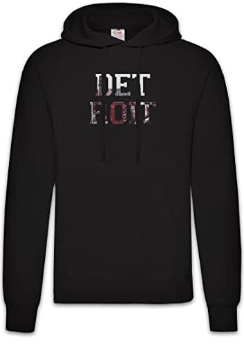 Detroit Hoodie Sweats à Capuche Noir en Taille S aux Finitions Soignées