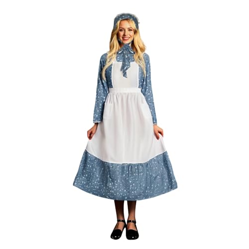 Robe Dirndl pour femme avec tablier et bordure à volants pour festivités