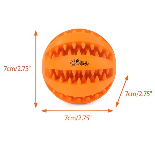 CHIWAVA-2-Pack-275-Rubber-Teething-Dog-Toy-Dental-Balls-Food-Treat-Feeder-Chew-Ball-for-Large-Dogs CHIWAVA 2 Pack 275 Rubber Teething Dog Toy Dental Balls Food Treat Feeder Chew Ball for Large Dogs