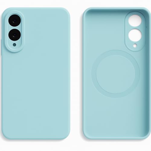 Image of Magnetic Liquid Silicone with N52 Super Magnets Case Cover Compatible with Magsafe for Samsung Galaxy S25 Edge 5G (Liquid Sky Blue)