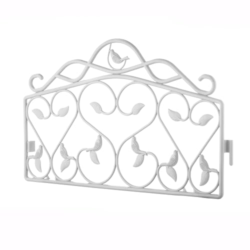 Evelyne Decorative Garden Border Edging: Faux Wrought Iron Leaf & Bird Design