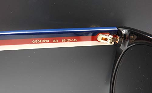 Gucci Oval Sunglasses GG0416SK 001 Black/Multi 55mm 04164