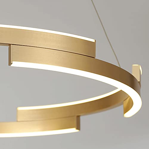 Luminaire suspendu à double couche à LED géométrique pour chambre