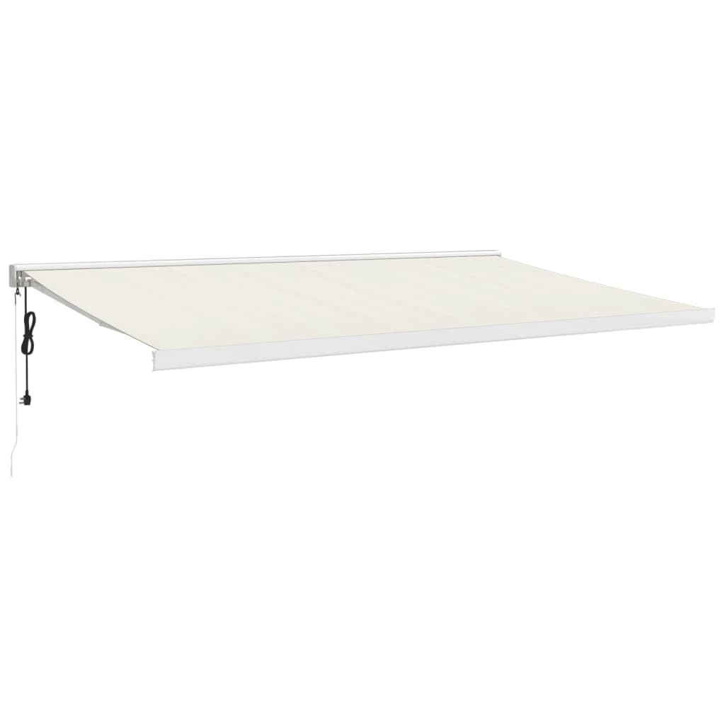 vidaXL Tenda da Sole Retrattile Crema 5x3 m in Tessuto e Alluminio