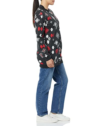 Image of AmeriMark Women Fleece Snap Button Cardigan Sweatshirt Coat - Ladies Soft Lightweight Warm Long Sleeve Jacket with Pockets