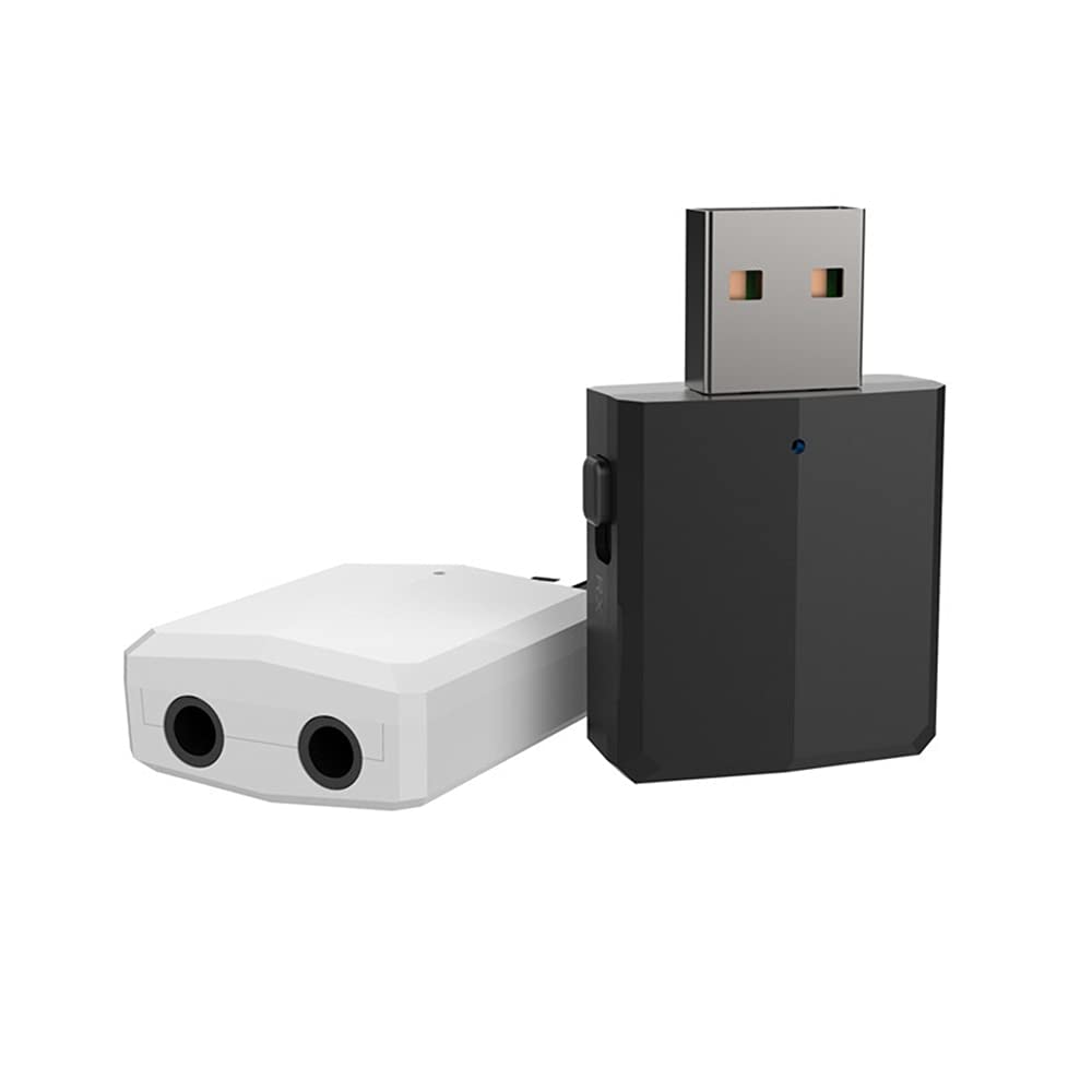 Wireless ádáptér 3 in 1 USB Bluetooth 5.0 Ąúdío Tránsmíttér/Receiver ádáptér For TV/PC/Car Black (White)