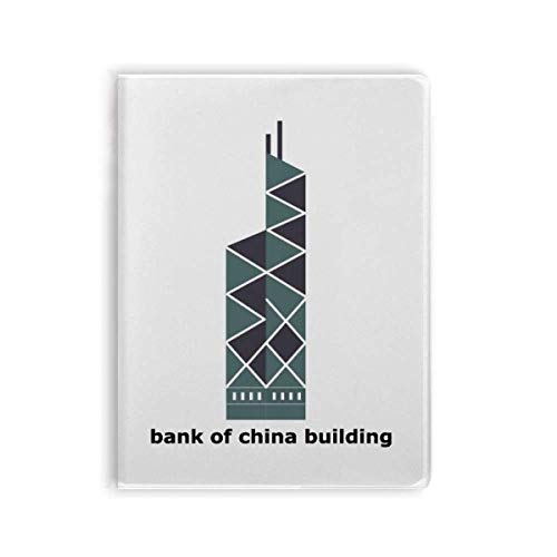 Carnet Bank of China Hong Kong Art Déco avec couverture souple en gomme pour journal intime
