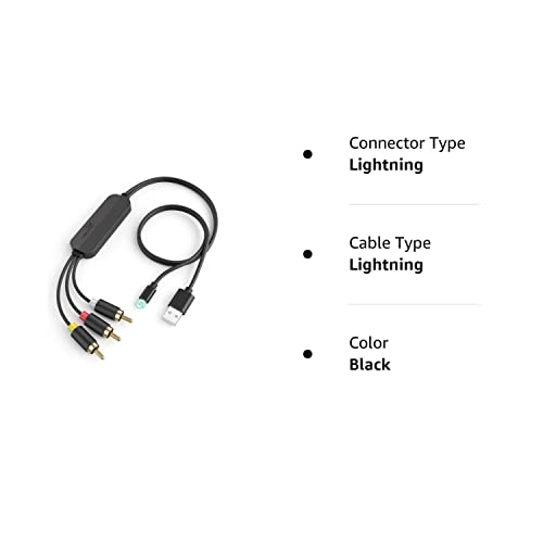 Yehua Rca Conversion Cable For Lightning, Av Converter Cable For Iphone, 3Rca Adapter Compatible With Ipad To Hdtv/Blu-Ray/Pal(78.7Inch) #TOP7