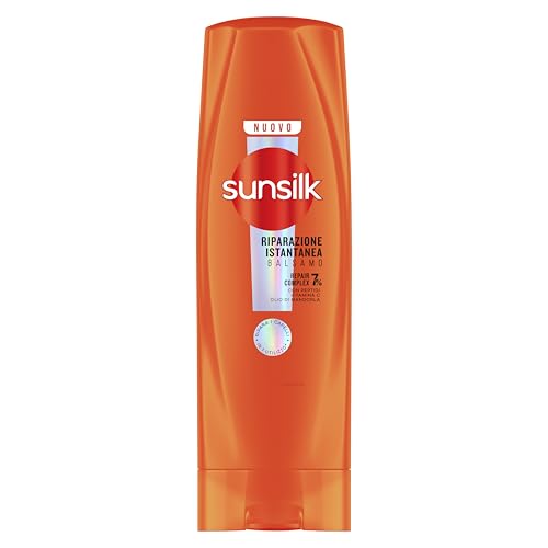 Sunsilk, Balsamo Riparazione Istantanea, Balsamo Riparatore fin dal primo utilizzo* per Capelli Danneggiati, Formula Arricchita con 7% Repair Complex con Peptidi, Vitamina C e Olio di Mandorla, 200 ml