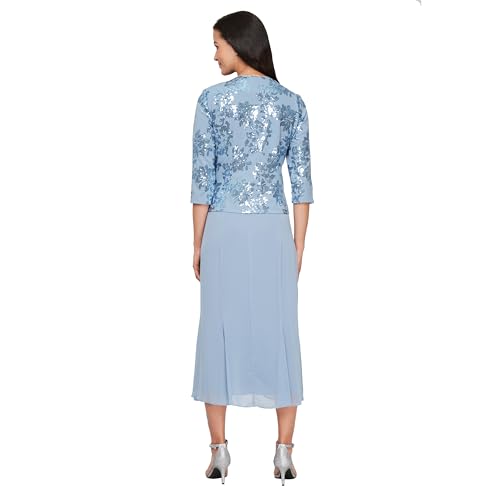 Image of Alex Evenings Women's Tea Length Jacket Dress, Perfect for Weddings, Formal Events (Petite and Regular Sizes)