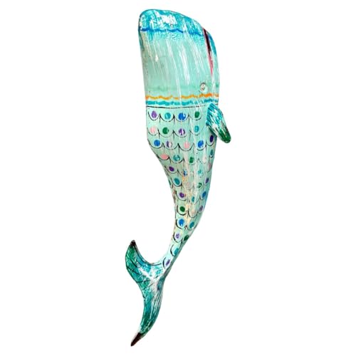 Baleine décorative en métal peinte à la main idée cadeau originale 48cm - 2