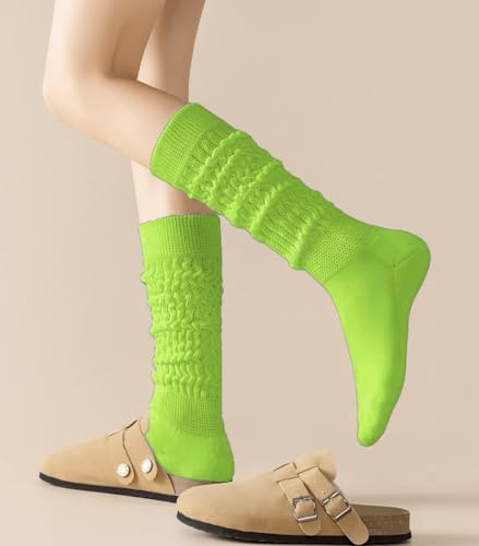 Image of Slouchy Socks for Women Stretchy Knee-High Scrunch Socks Soft Long Slouch Boot Socks
