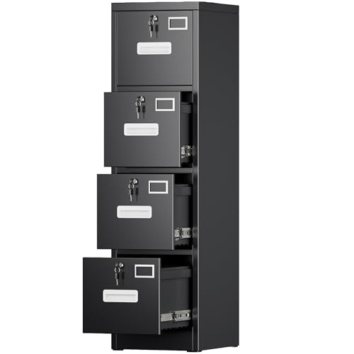 Aobabo 4 Drawer File Cabinet, Metal Filing Cabinet with Lock for Office Letter/Legal...